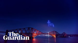 Drone swarms illuminate Scottish skies as part of Hogmanay festival [upl. by Orion667]