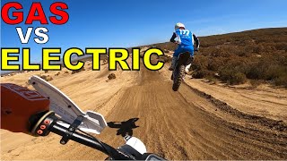 Electric Dirtbike Destroys 4 strokes in Motocross Race [upl. by Hawthorn37]