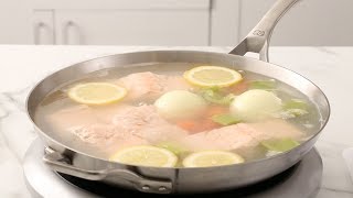 Simple Poached Salmon Martha Stewart [upl. by Antonius]