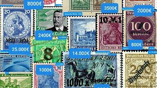 most expensive Deutsche Reich Germany 50 stamps 1900  1945 stamps from Germany war era [upl. by Elden414]