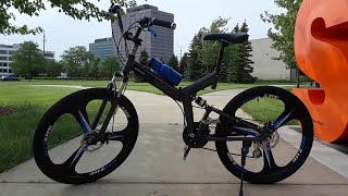 26in Folding Mountain Bike Review  How to Fold [upl. by Ynaffital]