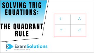 How to solve trigonometric equations using the Quadrant Rule [upl. by Jansen]