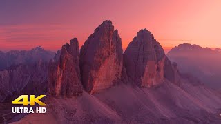 Tre Cime di Lavaredo  Dolomiti di Sesto by drone 4K [upl. by Enaitsirhc412]