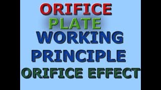 ORIFICE PLATE  WORKING PRINCIPLE AND ORIFICE EFFECT [upl. by Notsnarc]