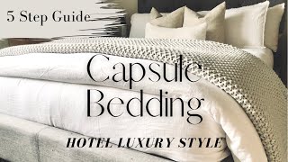 HOTEL LUXURY CAPSULE BEDDING  5 Step Guide  Affordable Bed Essentials [upl. by Ahsieyk388]