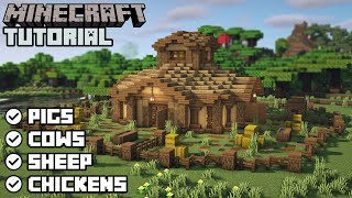 Minecraft  Animal Barn Tutorial How to Build [upl. by Baruch]