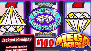 MASSIVE JACKPOT ON DOUBLE DIAMOND DELUXE SLOT MACHINE ★ HIGH LIMT SLOT PULL [upl. by Tnirb387]