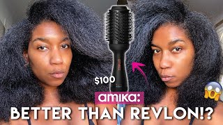 BETTER THAN REVLON The Amika Hair Blow Dryer Brush Review [upl. by Nagard]