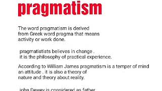 pragmatism philosophy [upl. by Annij]