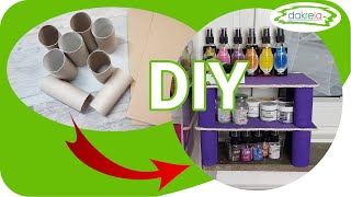 DIY Wie bastelt man mit Klopapierrollen ein günstiges Regal für das Bastelzimmer deutsch [upl. by Monroy]