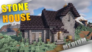 Minecraft How to build a Stone House Base TUTORIAL [upl. by Nerahs]