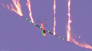 SZD59 Acro Glider Night FIREWORK Aerobatic Display  Custom Lighting  Johan Gustaffson AFW2015 [upl. by Danica]