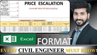 PRICE ESCALATION BY USING EXCEL FORMAT BY CIVIL GURUJI [upl. by Ackley]