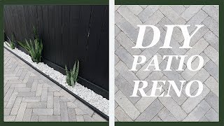 DIY Herringbone Pattern Paver Patio Renovation  Home Improvement [upl. by Itin]