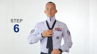 USAF Basic Military Training How To Properly Tie a Tie [upl. by Annaitsirk]