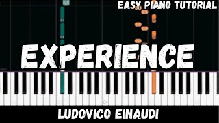 Ludovico Einaudi  Experience Easy Piano Tutorial [upl. by Nelak366]