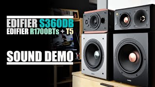 Edifier S360DB vs Edifier R1700BTs  T5 subwoofer  Sound Comparison [upl. by Verena]