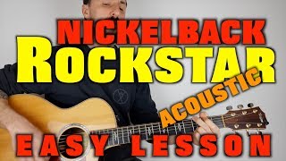 How to play Rockstar by Nickelback Easy Acoustic Lesson [upl. by Christoffer187]