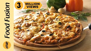 Chicken Fajita Thin Crust Pizza Recipe By Food Fusion [upl. by Eenaej]