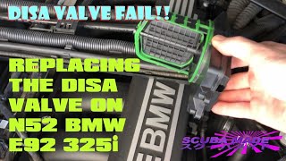 DISA Valve Replacement BMW E92 325i  N52 [upl. by Annaynek]