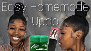 Easy Styling gel bun South African YouTuber [upl. by Hefter55]