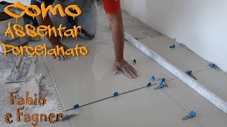 Aprenda o segredo de assentar porcelanato retificado 60x60 com niveladores de piso  Fabio123 [upl. by Aynekat]