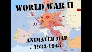 WWII Animated Map  Best Version 19331945 War in Europe [upl. by Neelahs]