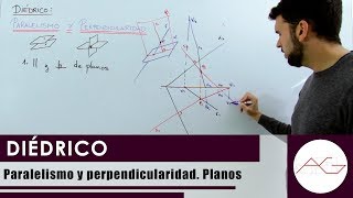 Diédrico Paralelismo y perpendicularidad Planos [upl. by Airdnna]