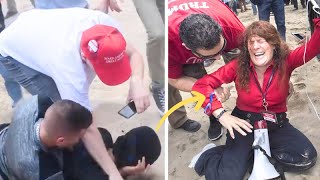 Masked Jerks Attack Female Trump Supporter Then Instantly Regret It [upl. by Minna]