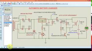 Explanation of 12V battery charger Proteus simulation [upl. by Ialohcin]