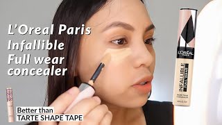 BETTER THAN TARTE  LOREAL INFALLIBLE FULL WEAR CONCEALER [upl. by Elahcim]