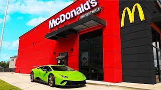 DRIVING MY NEW LAMBORGHINI PERFORMANTE THROUGH MCDONALDS [upl. by Adieno351]