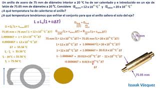 Dilatación lineal Ejercicio 2 Haciendo que ingrese anillo de acero en eje de latón [upl. by Catriona260]