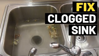 How to Fix Clogged Kitchen Sink That Wont Drain [upl. by Nevar]