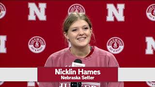 Nicklin Hames   Nebraska Volleyball Press Conference 91619 [upl. by Auric585]