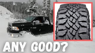 Goodyear Wrangler DuraTrac AllTerrainOffRoad Winter Tire Review  My RAM 1500 Snow Tire Choice 👍 [upl. by Tristan149]