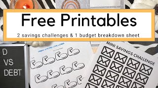 Freebie Friday free savings challenge and budget breakdown printables plus channel shoutouts [upl. by Tesil131]