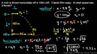 Physics 354a  Projectile Practice Problem 1 [upl. by Rednijar]