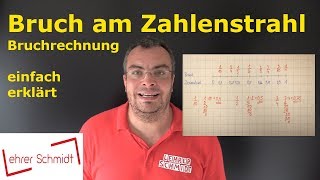 Bruch auf dem Zahlenstrahl zeigen  Bruchrechnung  Lehrerschmidt [upl. by Emyam]