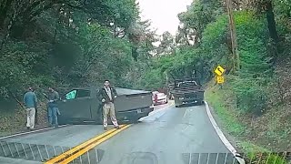 Cybertruck accident on CA35 Skyline Boulevard [upl. by Paulie]