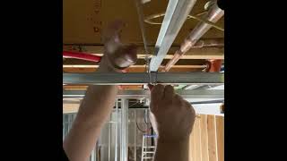 How to tie furring bar to carrying channel drywall drop ceiling [upl. by Fausta]