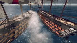 Santisíma Trinidad vs HMS Victory Epic Line Battle  Ultimate Admiral Age of Sail [upl. by Itsirhc1]