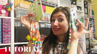 Come fare una catenella da polso per il cellulare FACILE  Phone beads EASY TUTORIAL [upl. by Desi]