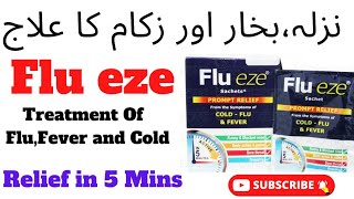 Flueze Sachet Uses In UrduHindi  Common Cold Fever Treatment  Sore Throat Treatment  Farman KMU [upl. by Esinek]