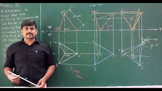 41  Tetrahedron resting with one of its corner on HP  Module 3  Engineering Graphics by Gurudatt [upl. by Anitsyrk]