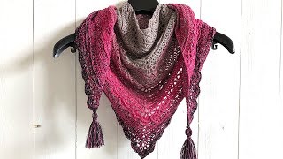 ANA LUCIA SHAWL  FREE TRIANGLE SHAWL CROCHET PATTERN [upl. by Griffith440]