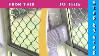 How to install portable air conditioner in sliding windows [upl. by Petunia]