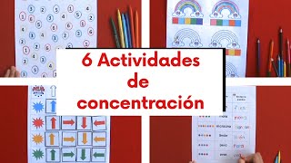 6 ACTIVIDADES PARA TRABAJAR ATENCIÓN Y CONCENTRACIÓN [upl. by Legin217]