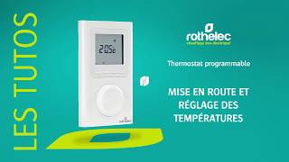 Radiateur Rothelec  comment allumer le thermostat programmable et régler la température [upl. by Aslam678]