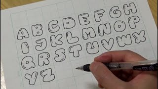 How to draw alphabet in bubble letters  Graffiti letters [upl. by Dayna194]